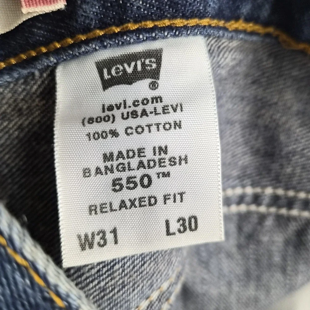 Levis 550 Relaxed Fit Jeans Mens 31x30 Blue Denim Straight Leg 100% Cotton Y2K